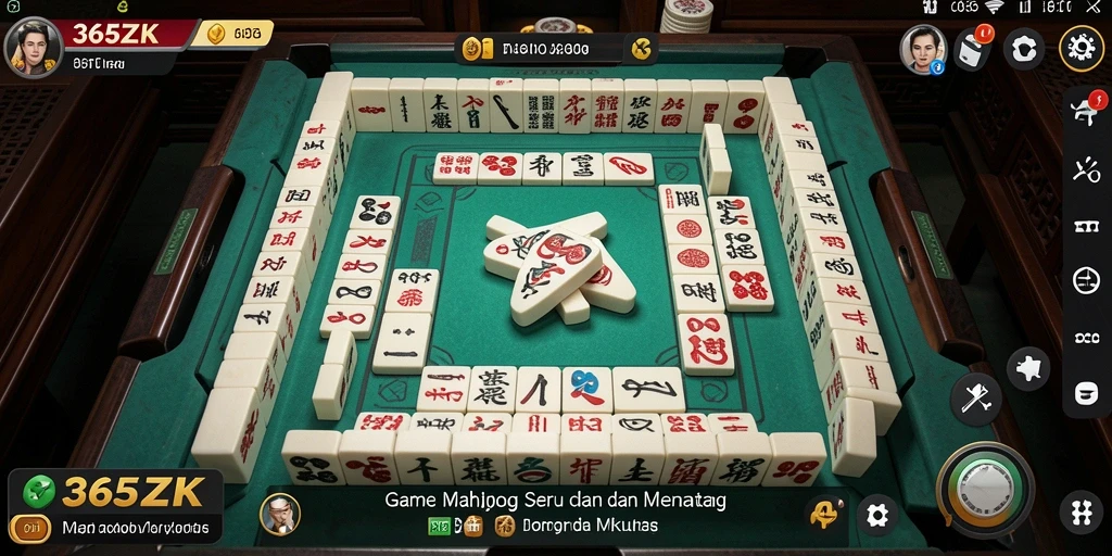Tampilan menarik dari gameplay Mahjong di 365ZK.