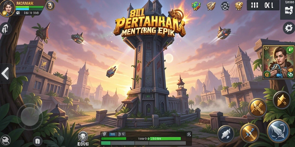 Tampilan gameplay seru dari Tower Defense 8II yang menantang.