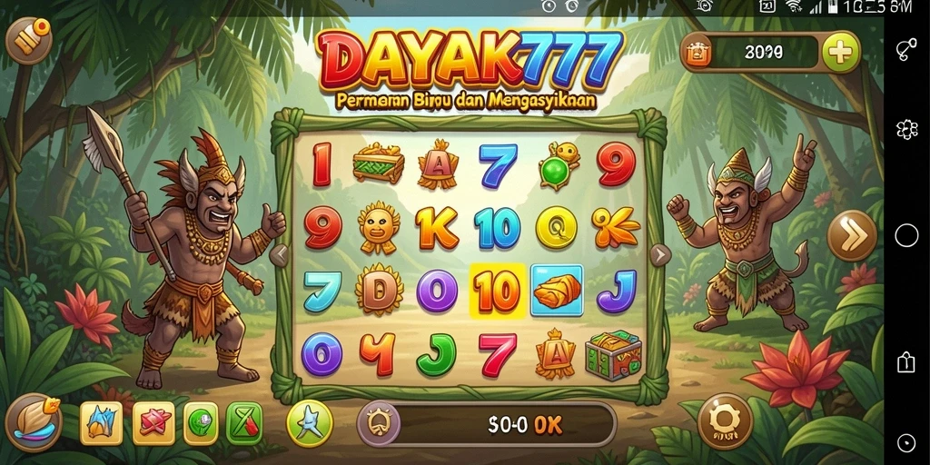Tampilan gameplay seru dari aplikasi Bingo DAYAK777.