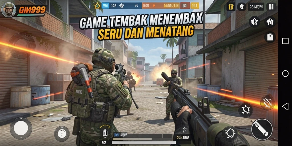 Tampilan gameplay GIM999 yang intens dan menegangkan.