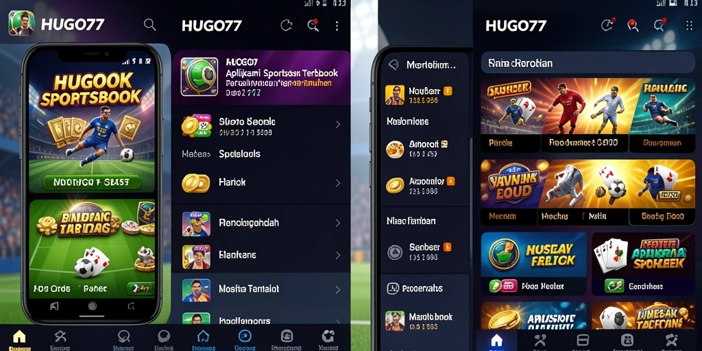 Tampilan antarmuka HUGO77 dengan pilihan taruhan olahraga.