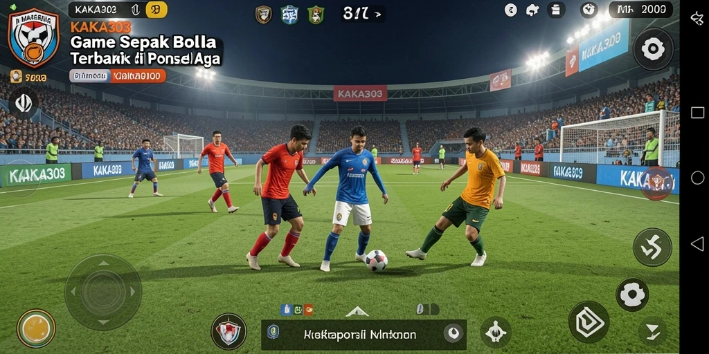 Screenshot gameplay KAKA303 yang menampakkan aksi seru di lapangan sepak bola.