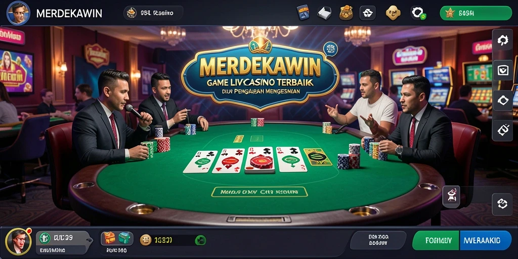 Tampilan gameplay Live Casino yang seru dan interaktif di MERDEKAWIN.