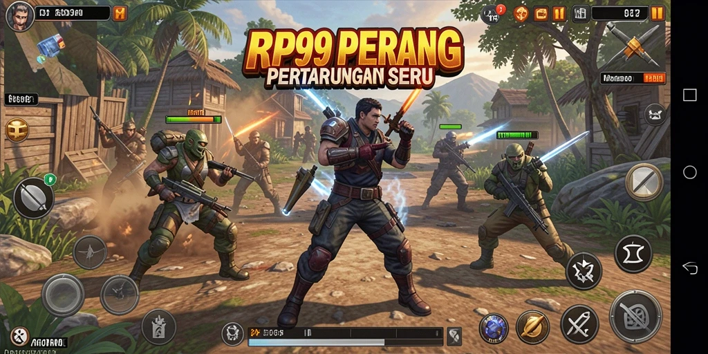 Tampilan gameplay mendebarkan di RP99 dengan aksi pertarungan seru.