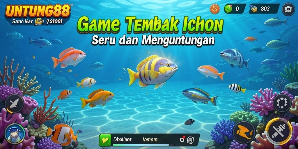 Screenshot gameplay UNTUNG88 menampilkan aksi menembak ikan yang seru.