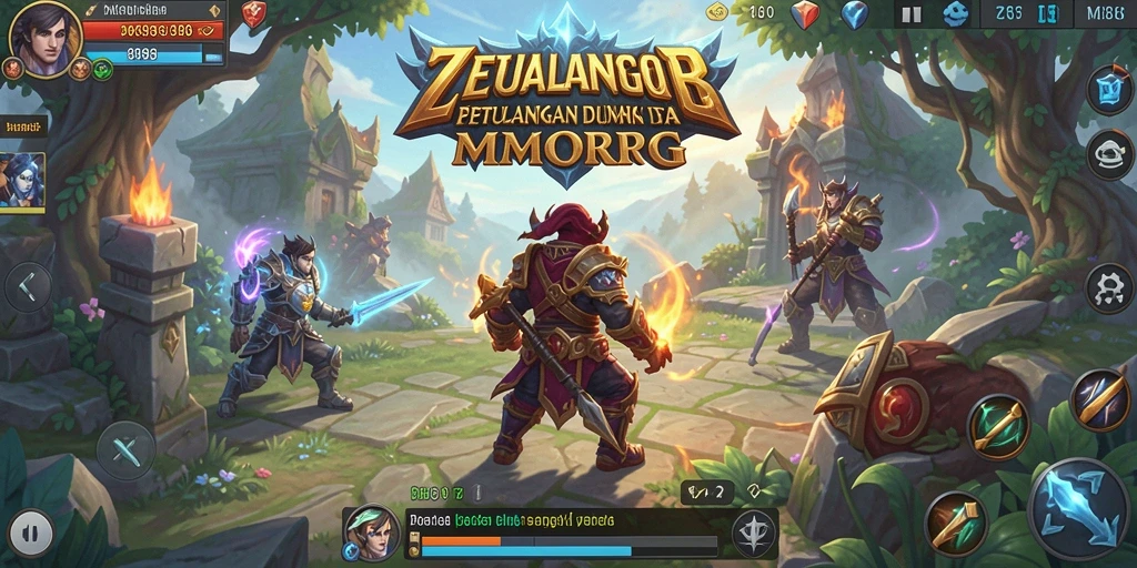 Tampilan gameplay ZK988 yang menampilkan pertarungan seru dalam dunia MMORPG.